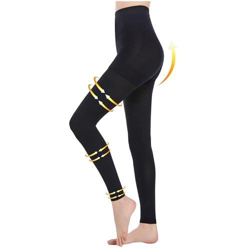 Medical Graduated Compression Tights, 20-30 mmHg Support Pantyhose Large Black