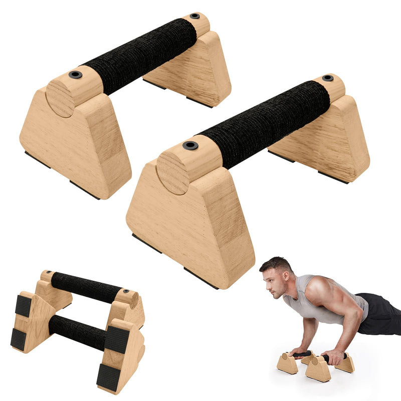 Parallettes Bars - Wooden Calisthenics Equipment for Handstand Training, Push Up Bars & Calisthenics Bar - Handstand Blocks and Pushup Handles for Men Wood 20cm - BeesActive Australia