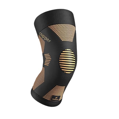 NEENCA Copper Knee Brace, Compression Knee Sleeve for Women/Men Pain Relief Large High Copper-Single