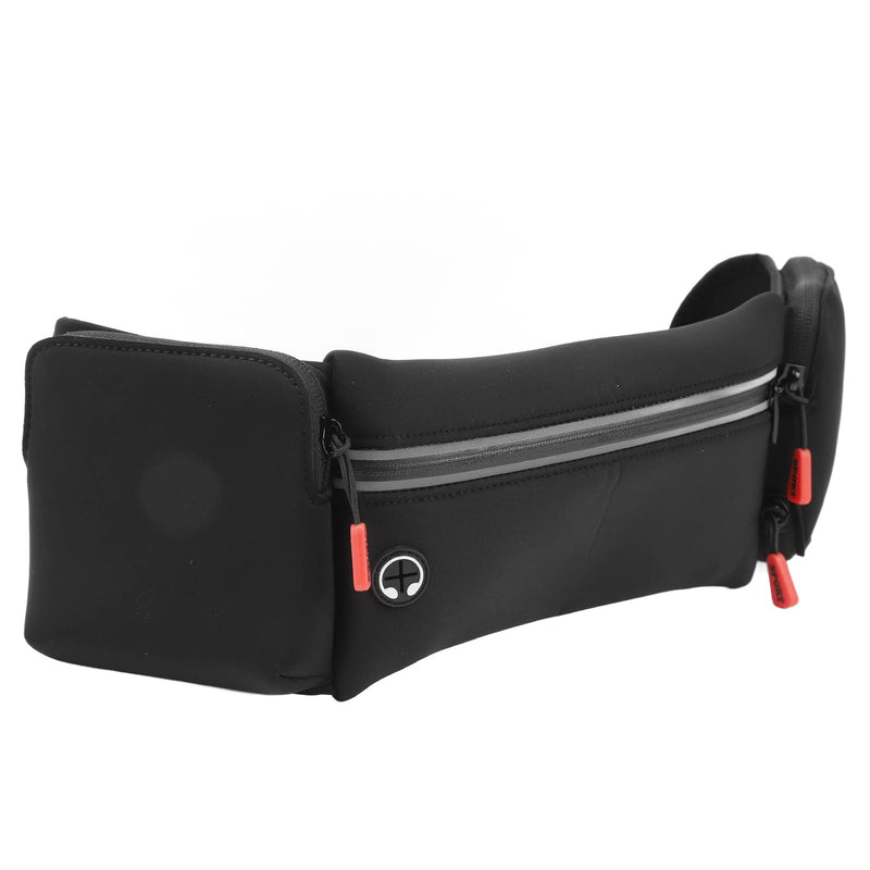 Running Belt with Water Bottle, Adjustable Elasticated Waistband Running Belt for Women, Breathable Running Hydration Belt, for Jogging Hiking Cycling (Black) Black