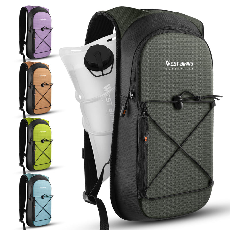 Hydration Backpack with TPU Hydration Bladder, Lightweight Hiking Water Backpack, Hydration Pack with 2L Water Bladder for Running, Cycling Climbing Camping Outdoor Sports
