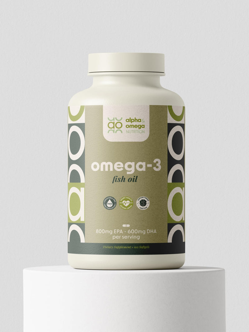 Alpha & Omega Nutrition Omega 3 Fish Oil for Heart, Brain & Immune Health - 2500mg (800mg EPA/600mg DHA) - 120 Softgels