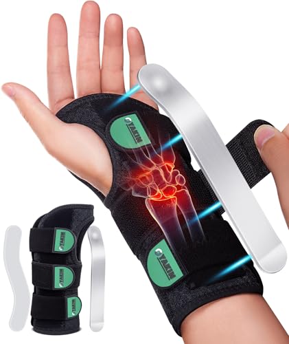 Oyakin Carpal Tunnel Wrist Brace Night Support,Wrist Splint Right Left Hand Black-Left Hand S/M