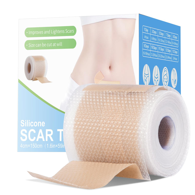Silicone Scar Sheets, Silicone Scar Tape, 1.6‚Äùx60‚Äù Roll, Scar Removal Treatment, Medical Grade Scar Tape for Surgical, C-Section, Burn Scars (1.5M) 1.5M - BeesActive Australia