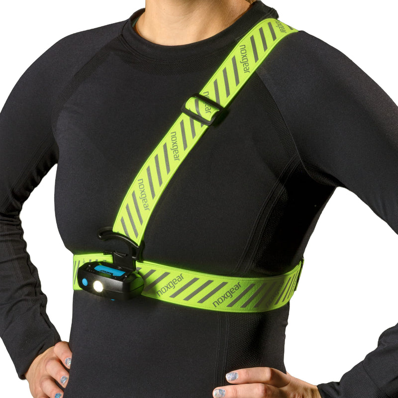 noxgear Ranger Chest Light - Super Bright 500 Lumen Reflective Running Vest, USB-C Rechargeable, Adjustable Fit, Waterproof Running Light with Detachable Flashlight, 5 Hour Burn Time - BeesActive Australia