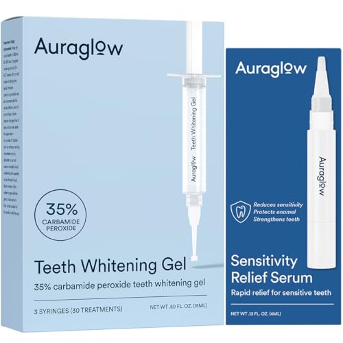Auraglow 35% Whitening Gel and Sensitivity Relief Serum