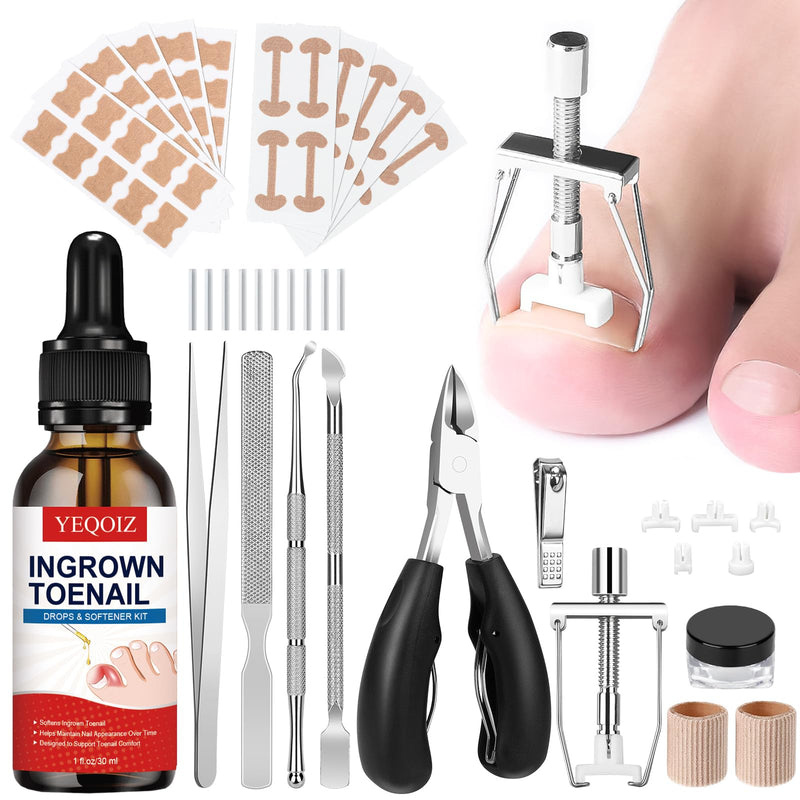Ingrown Toenail Removal Kit, Ingrown Toenail Tool Kit with Ingrown Toenail Corrector, Ingrown Toenail Drops, Corrector Patch, Toenail Clipper, Nail File Lifter Tools - BeesActive Australia