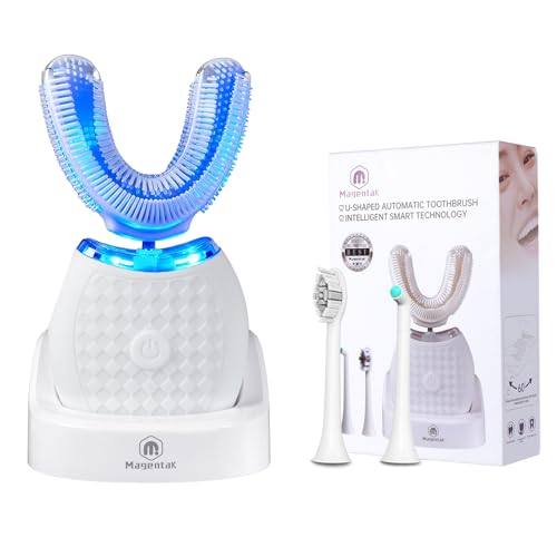 Electric U-Shaped Ultrasonic Toothbrush for Adults, Automatic Toothbrush White