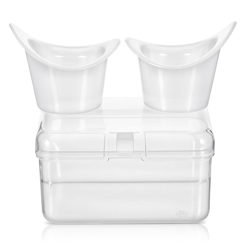 Eye Wash Cups, 2Pcs Reusable Silicone for Eye Wash Eye RinseKit with Clear Storage Container, Portable Eye Flush Kit for Eye Care, for Quick Relief Tired Eyes Cleaning Eye Dust - BeesActive Australia