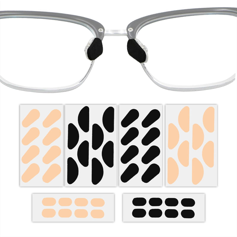 EVA Foam Nose Pads for Glasses, 24 Pairs Non Slip and Hypoallergenic Replacement Pads, Ultra Soft and Lightweight Cushions for Eyeglasses,Sunglasses Skin Color, Black - BeesActive Australia