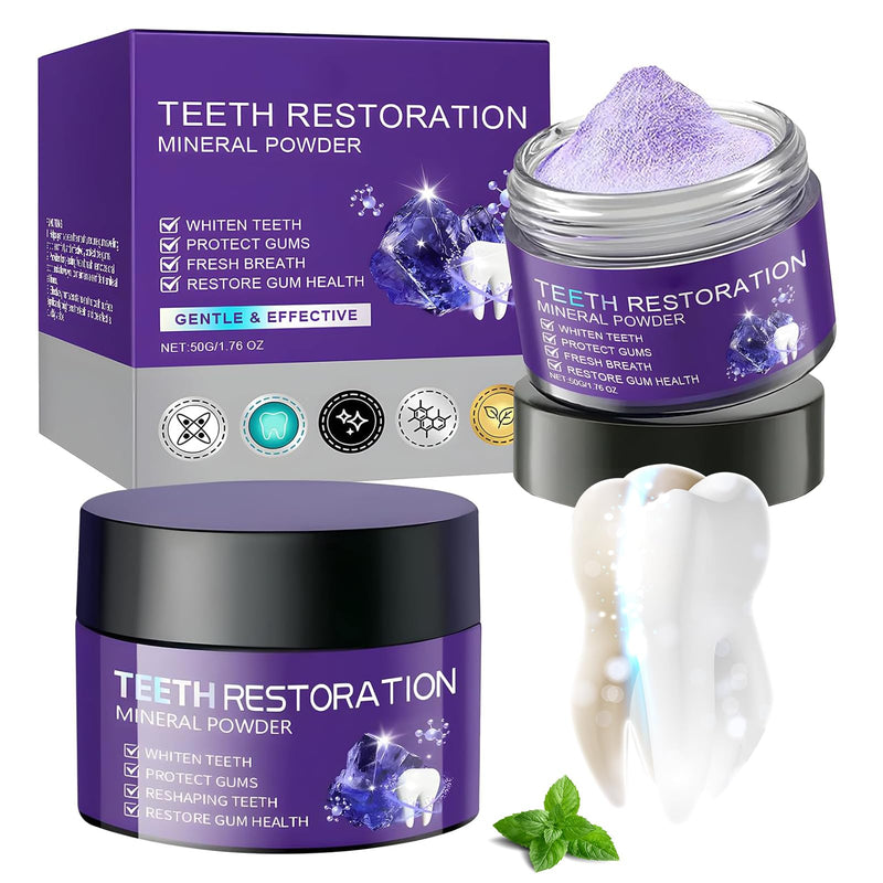 Teeth Restoration Mineral Powder, 2 Pcs Natural Mineral Tooth Powder