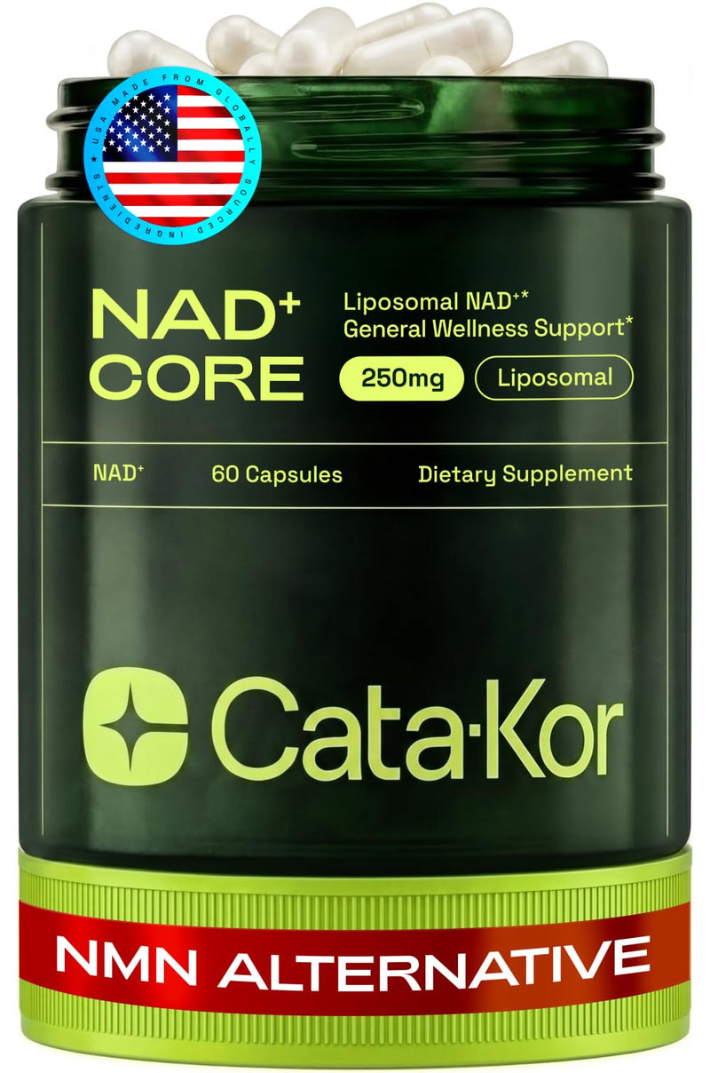 Cata-Kor NMN Supplement Alternative – Liposomal NAD+ Supplement - NAD CORE 30-Day Supply 60 Capsules 60 Count (Pack of 1)