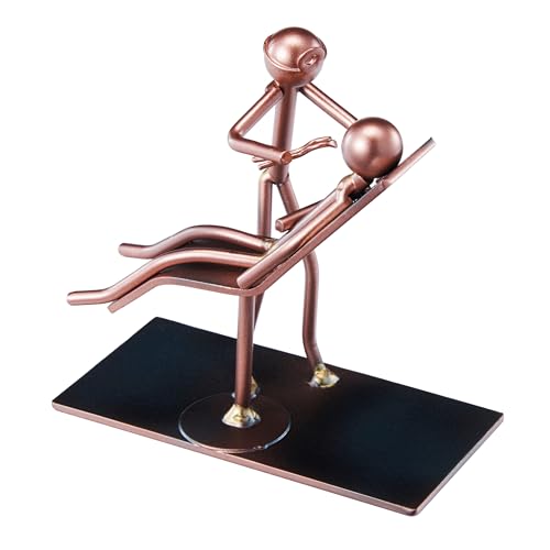 Dentist Craft Handmade Figurine – 4" L x 4" H – Recycled Metal Sculpture & Hand Welded Bronze Finish Art Gift – Desk Accessories, Dental Office Decor & Dentist Appreciation Gifts for Men and Women Dentist Figurine