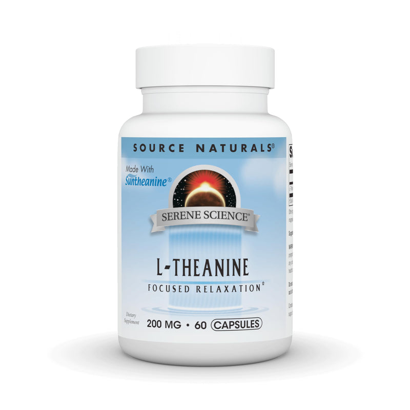 Source Naturals Serene Science L-Theanine, 200 mg, Made with Suntheanine, for Focused Relaxation* - 60 Capsules