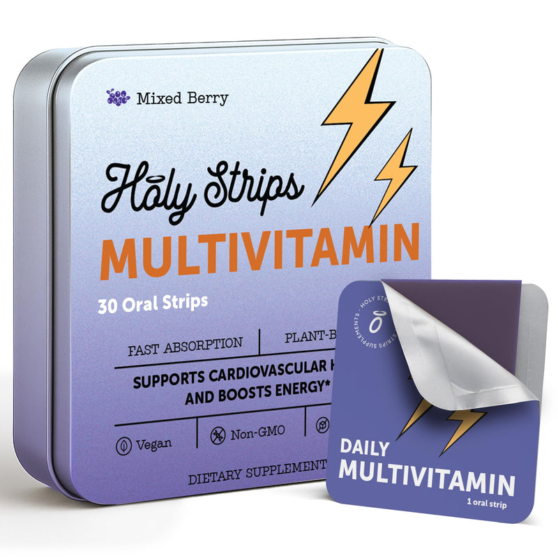 Multivitamin Dissolvable Oral Supplement Strips Egan, Sugar Free, High Absorption, Gluten Free, Individually Wrapped, 30 Count