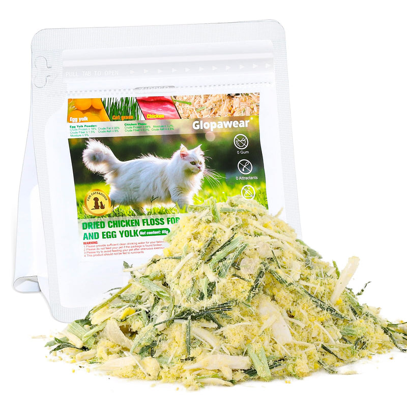 Freeze Drying Cat Grass Treats with Chicken & Egg Yolk - Natural Hairball Relief Snacks for Indoor Cats & Kittens, Healthy Digestive Support, 2.3 oz