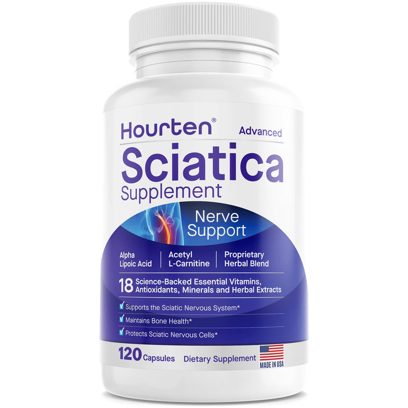 Advanced Sciatic Nerve Support Relief: Alpha Lipoic Acid - 18 in 1 Sciatica Supplements - Vitamin B Complex - Made in USA (120 Count (Pack of 1)) 120 Count (Pack of 1)