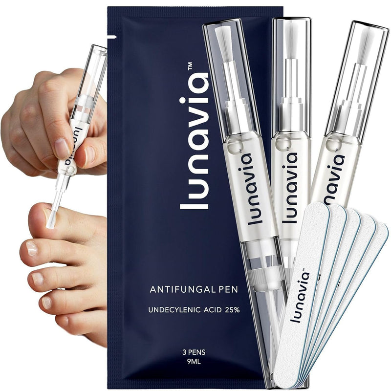 Lunavia Antifungal Pen – Cures Most Athlete’s Foot, Jock Itch, and Ringworm - 25% Undecylenic Acid with added Tea Tree, Jojoba, Clove Bud Oils & Aloe - 3-Pack Twist Pen (9ML Volume) 3 Pack 0.3