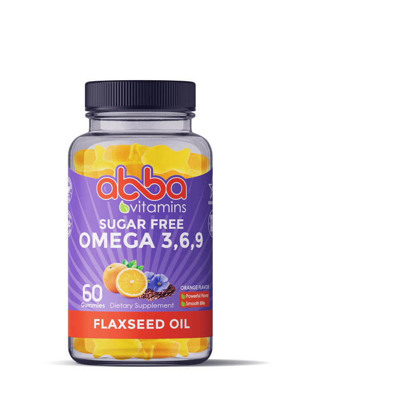 Sugar Free Omega 3,6,9 Gummies, Orange Flavor - 60 Count | Sugar Free Plant-Based Omega Gummies