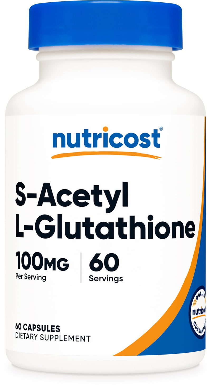 Nutricost S-Acetyl L-Glutathione 100MG, 60 Capsules - GMO-Free, Vegan