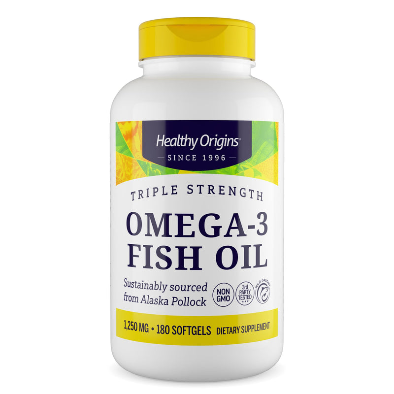Healthy Origins Omega-3 Fish Oil 1,250 mg, EPA DHA, 180 Softgels