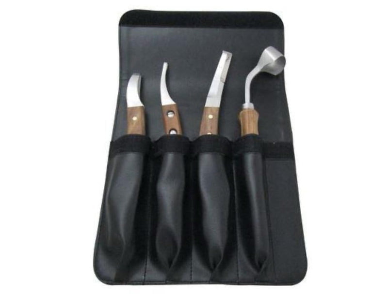 Horse Farrier Tool 4-Piece Horse Equine Farrier Hoof Grooming Shoe Care Tool Kit w/Carry Bag