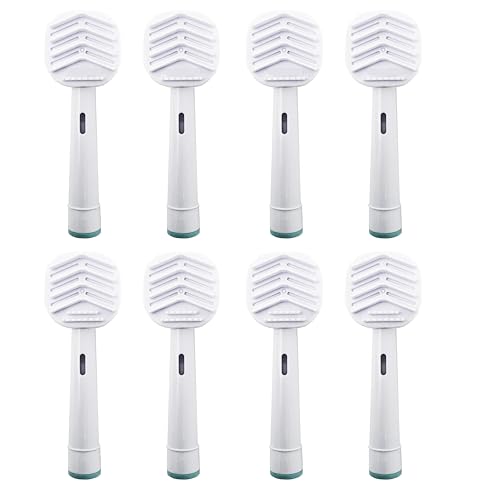 Tongue Brush Heads for Oral B Braun, 7000/Pro 1000/9600/500/3000/8000 and Smart Electric Toothbrush Brush Head Cleaner Scraper Replacement, 8-Pack 8 Count (Pack of 1)