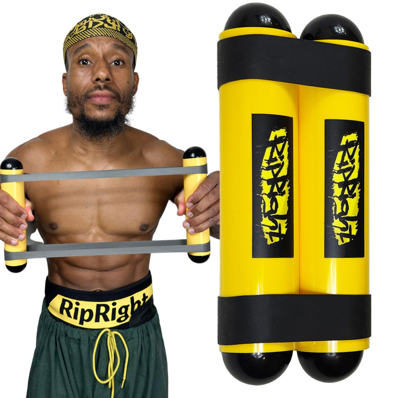 Premium RipStick Pillz, Workout Equipment for Joint Rehab, Shoulder Strength, Resistance Training, and Muscle Building, with 6 Adjustable Resistance Bands Yellow/Black
