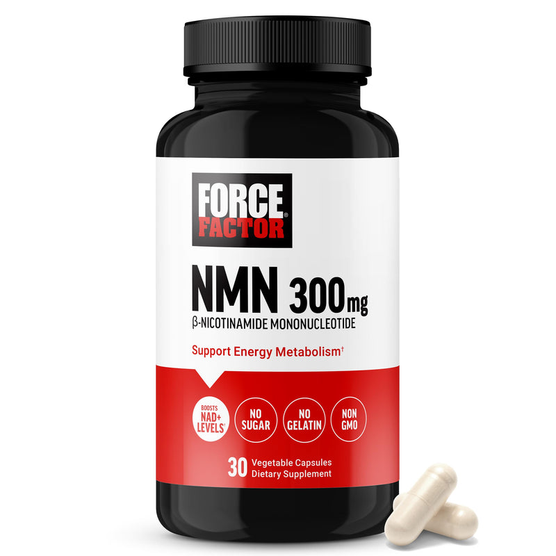 Force Factor NMN Supplement, Nicotinamide Mononucleotide | Support Healthy Aging & Energy Metabolism, Boosts NAD+ Levels, No Gelatin, Non-GMO, 30 Vegetable Capsules