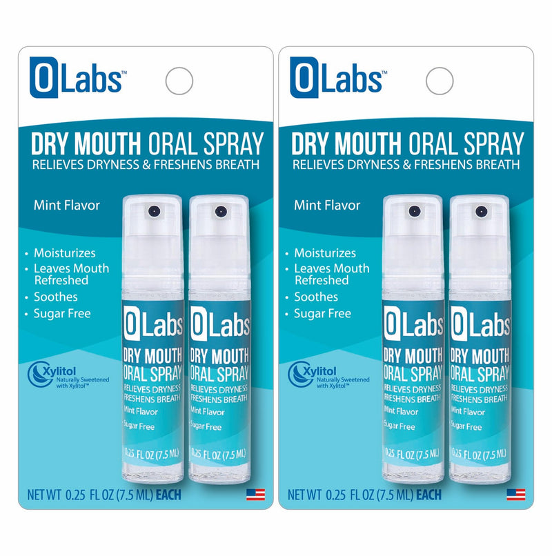 Dry Mouth Spray - Sugar Free, Alcohol Free, Mint Breath Spray with Xylitol, 2 Pack - 4 (0.25 oz) Travel Size Sprays Total 2 Pack Pocket Size - BeesActive Australia