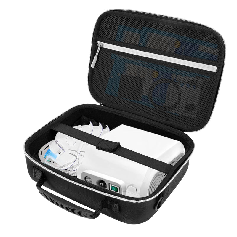 Hard Case for Smart Nebulizer,Portable Nebulizer Bag,Desktop Inhaler Nebulizer for Home Travel Use,Medical Case for Inhaler Spacer, Masks, Asthma Accessories Medicine Storage Bag, Black - BeesActive Australia