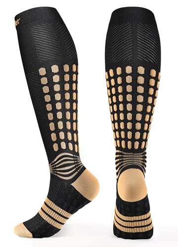 NEENCA Professional Compression Socks for Women Men Circulation, 20-30 mmHg High Copper Large