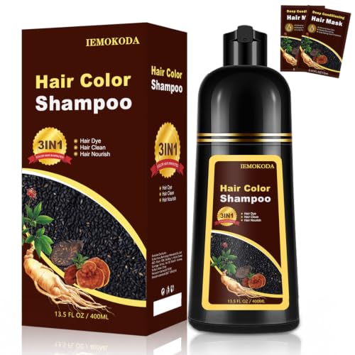 Cherry Brown Hair Dye Shampoo 3 in 1 for Vibrant Hair,Natural Color Shampoo Cherry Brown