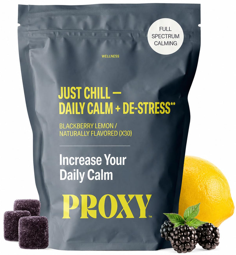 PROXY Just Chill Calm Gummies with Ashwagandha Magnesium, 30 Count | With ashwagandha, magnesium, L-theanine, lemon balm & passionflower for daily calm, stress, relaxation and mood support