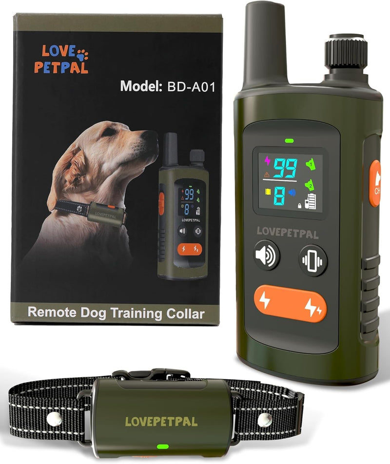 Dog Training Collar with Remote Control - 3500FT Rechargeable IPX7 Washable E-Collar for Large Medium Small Dogs 4 Training Modes Vibration Beep Indoor & Outdoor Trainer Anti-Shedding Lock xxxl
