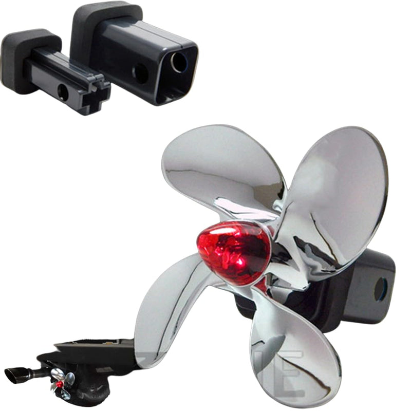 Cobra-Tek Propeller Hitch Cover with LED Light – Chrome ABS, Spinning Novelty Trailer Hitch Cover for 1.25” & 2” Receivers, Corrosion-Resistant with Rubber Gasket to Prevent Rattles - BeesActive Australia