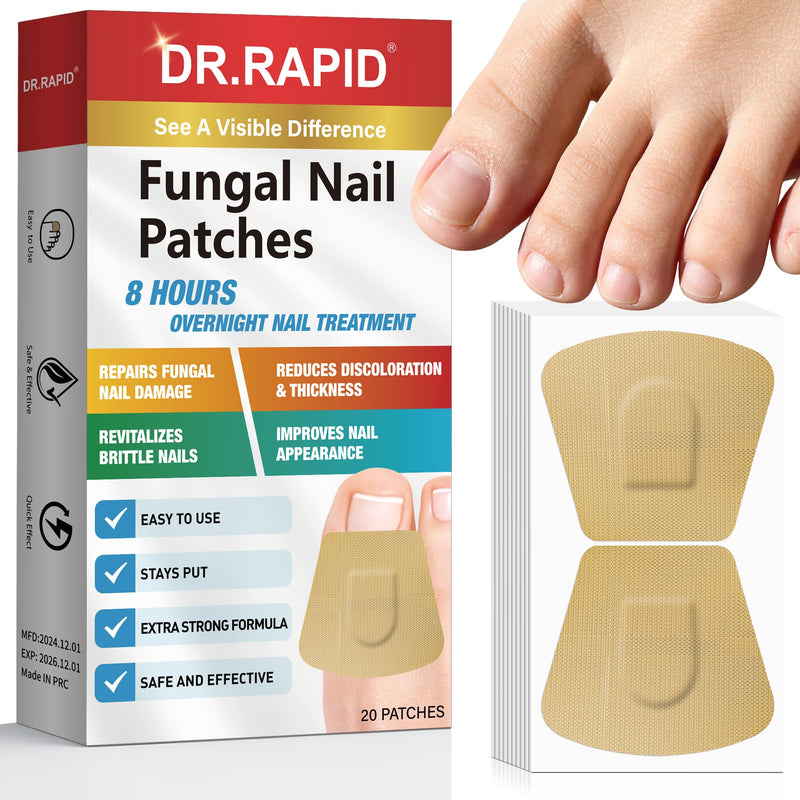 Fungal Nail Patches, Toenail Fungus Treatment Extra Strength - 20 Fungal Nail Patches for Toe Nail Fungus Treatments, 8-Hour Nighttime Nail Fungus Patches for Nail Fungus Treatment