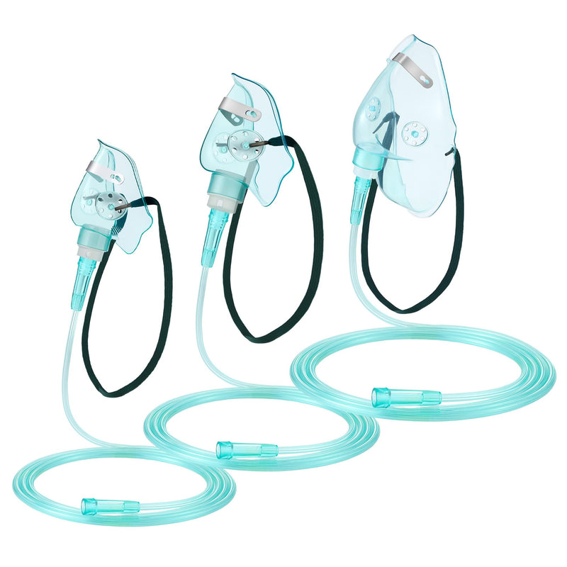 Geiserailie 3PCS S/M/L Size Oxygen Mask for Adult with 6.6 Ft Tubing and Adjustable Elastic Strap, Adult Oxygen Mask with Tubing for Connecting - BeesActive Australia