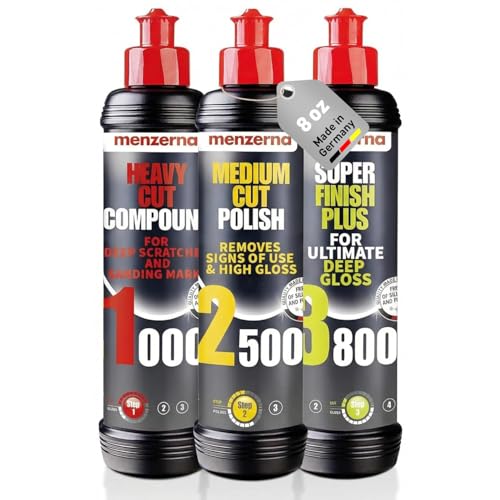 menzerna Polishing Set 8 oz I HCC1000, MCC2500 I 3800 I 3-Step System Polishing Set 8oz