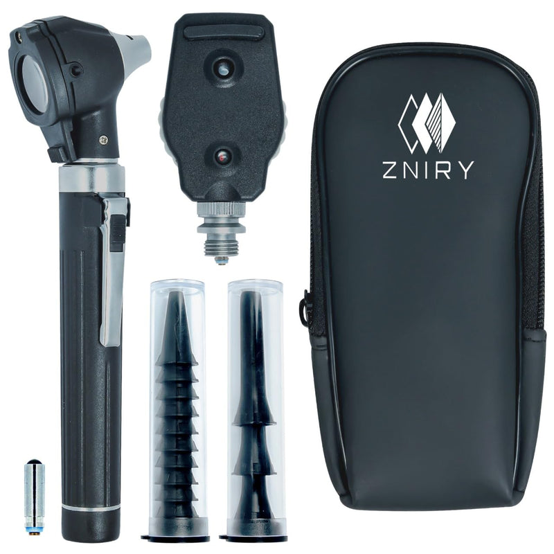 Veterinary Premium Student Home Use Ent Diagnostic Otoscope Kit Set Led Otoscope 3.5v Plus 10 Specula (Black) - BeesActive Australia