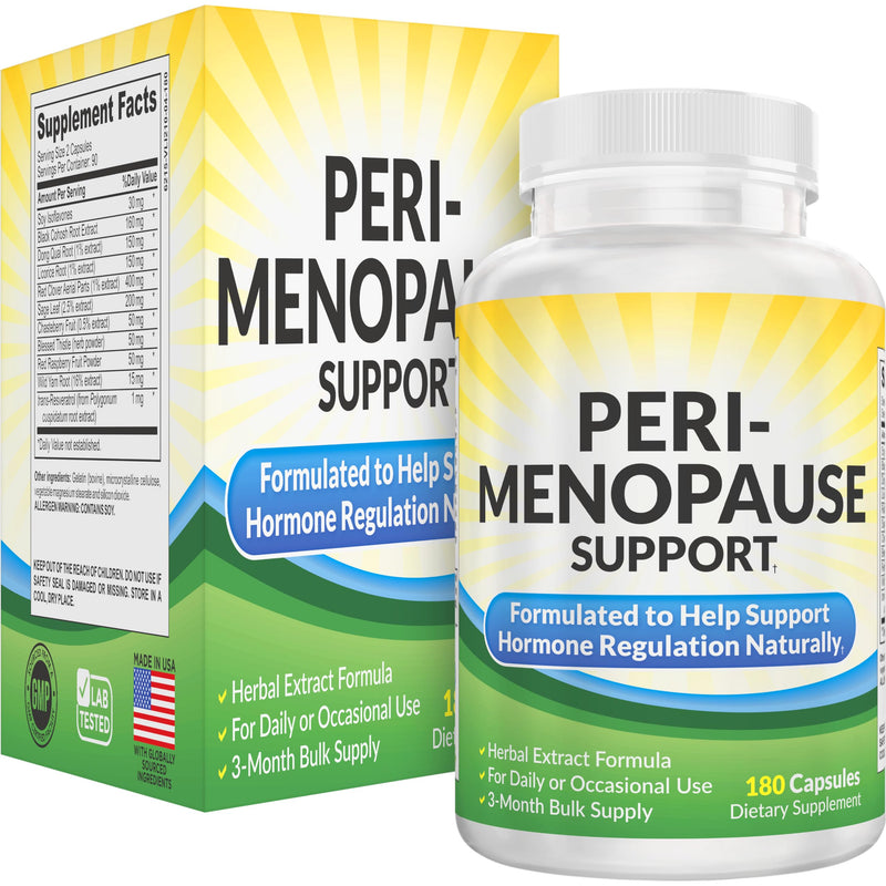 3-Month PERI-Menopause Supplements (All-in-1) Women's Hormone Support for Women | Blend of 11 Herbs & Extracts | PeriMenopause Supplement | Female Hormonal Balance | 90-Day Supply | 180 Capsules - BeesActive Australia