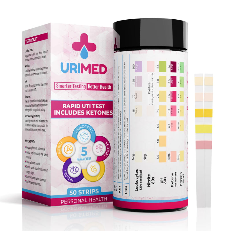 5-in-1 UTI Test Strips ‚Äì Full Panel Test for Women, Men & Kids ‚Äì Leukocytes, Nitrite, pH, UTI Severity (Protein) & Ketones ‚Äì Identify Urinary Tract Infections at Home ‚Äì 50 Strips UTI Kit - BeesActive Australia