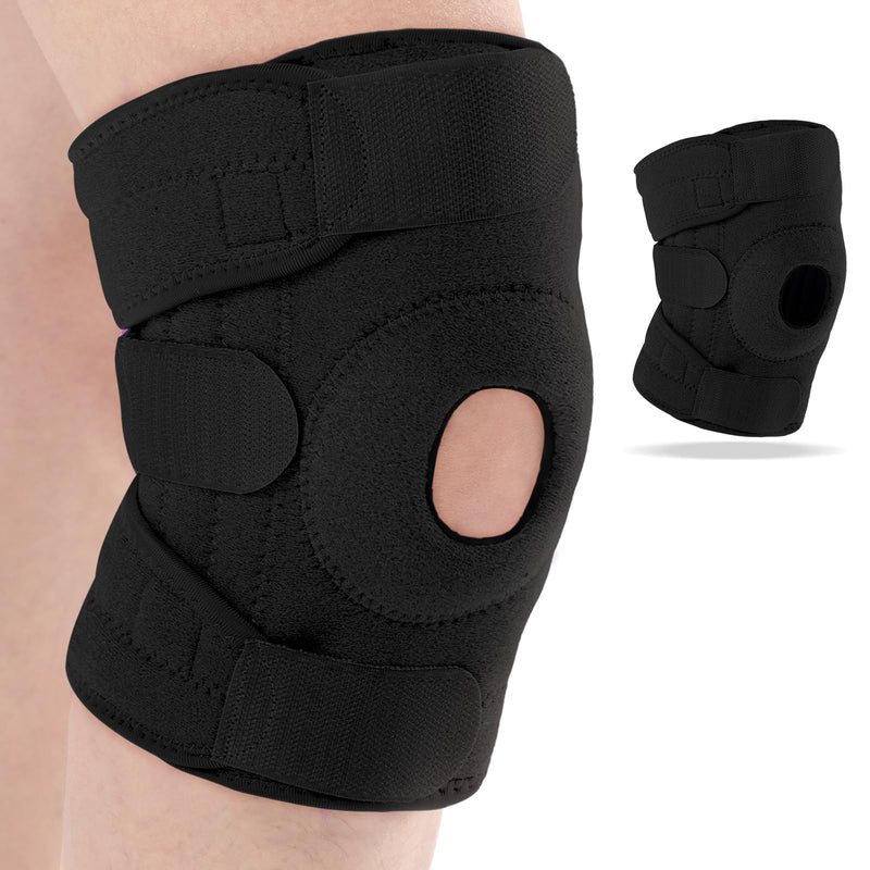1 Pcs Kids Knee Brace with Side Stabilizers Patella Gel Pads Adjustable Straps Youth Child Knee Brace Support for Meniscus Tear Sports, Meniscus Tear (Black) 1 Black - BeesActive Australia