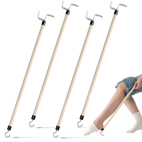 Geelin 4 Pcs 27'' Dressing Stick for Elderly Disabled, Long Reach 27''