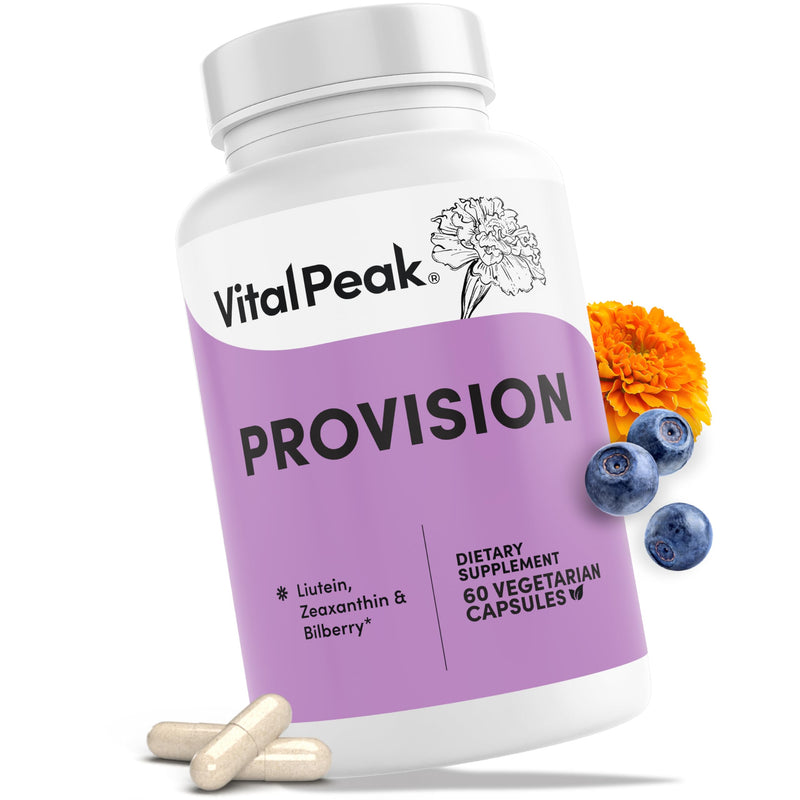 Vital Peak® Provision | Eye Health Supplements with Eyebright, Lutein | Eye Vitamins, Bilberry, Eyebright, Lutein, Zeaxanthin. 30 Days Supply. 60 Capsules