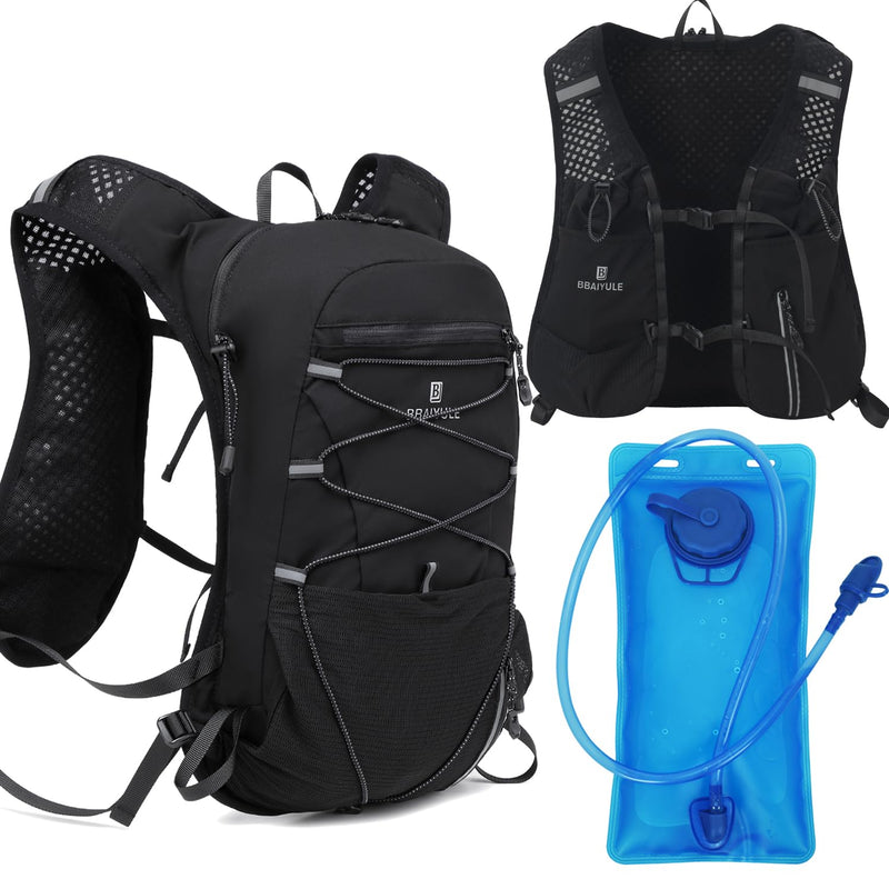 B BAIYULE Lightweight Running Hydration Vest Backpack,Hydration Water Backpack with Bladder or Flask (Optional), Hiking Trail Running Cycling Marathon Backpack with 2L Bladder