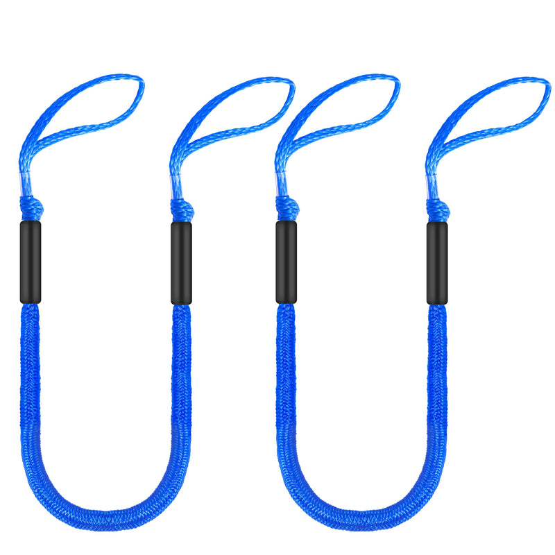 Bungee Dock Line with Loops – Lightweight Elastic Mooring Rope for Quick Docking (2, Blue, 5 Feet) 2
