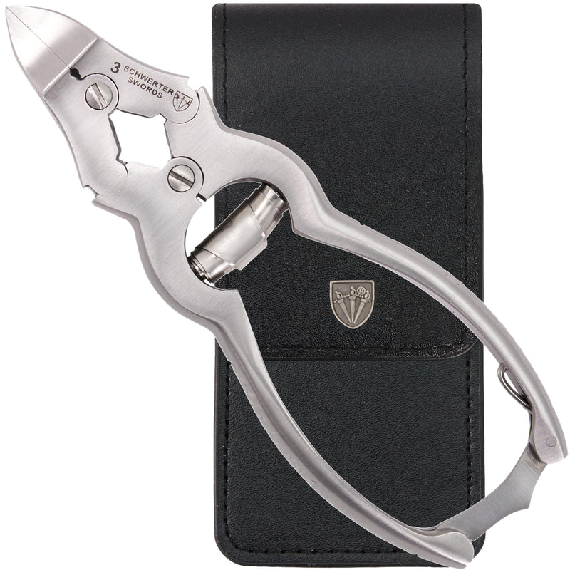 3 Swords Germany – Big Toe Nail NIPPERS - Extra Strong Toe Nail NIPPERS for Cutting Strong, Thick or ingrown Toe Nails - Stainless Steel Pedicure Tool with Synthetic Leather case Nail Nippers Big - BeesActive Australia