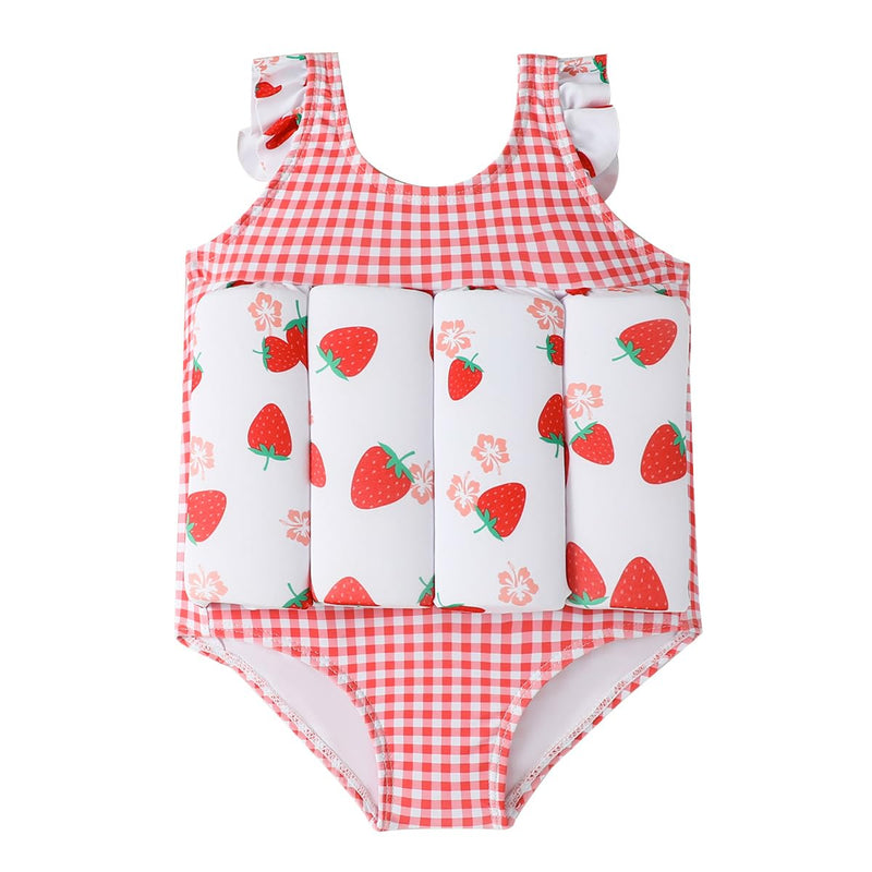 ABEHIK Kids Floatation Swimsuit Float Suit Boys Girls One Piece Floating Swim Vest with Adjustable Buoyancy Life Bathing Suit Pink 18-24 Months