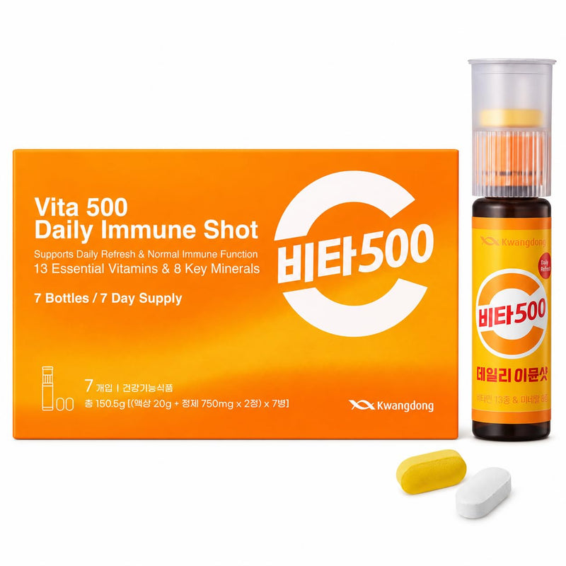KWANGDONG Vita500 Liquid Vitamin C Immune Shot, 13 Vitamins, 7 Bottles 0.76 Fl Oz (Pack of 7)